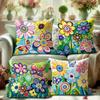 Flower And Butterfly Design Digital Printing Pillow Cover Short Plush Suitable Living Rooms Bedrooms Sofas Throw Cushion Cover
