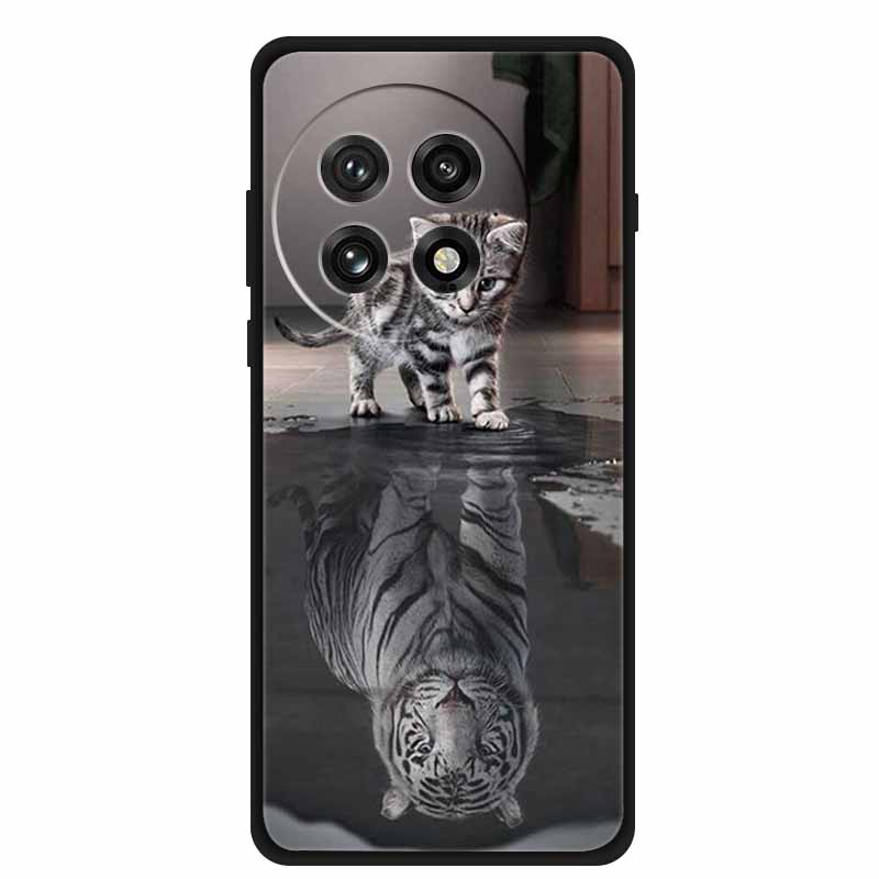 Funda For OnePlus13 5G Case OnePlus 13R Black Silicone Soft Flower Fashion TPU Back Cover For OnePlus13 13R Case Protective Capa