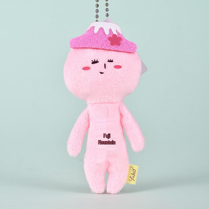 Four-Leaf Clover & Water Drop Orange Doll Pendant Keychain