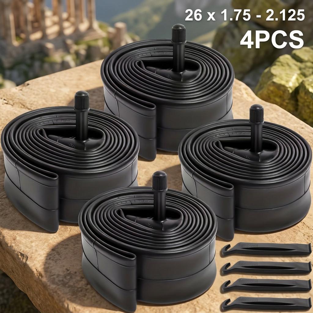 4Root 26Inch Tire Inner Tube Bicycle Rubber Tire Inner Tube Bicycle Tire Mountain Bike Inner Tube Bicycle Rubber Inner Tube width1.75Arrive2.125Inch