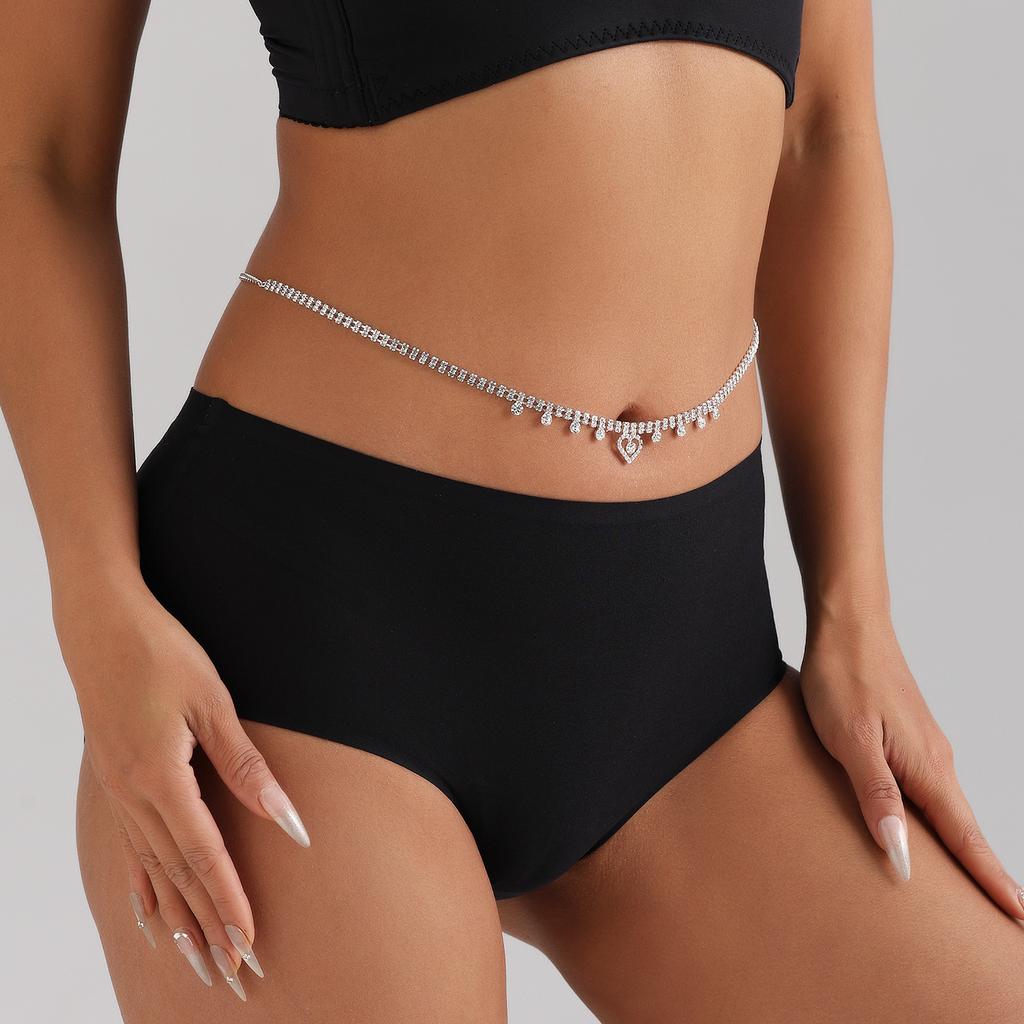 European and American Jewelry, Beach Wind Full Diamond Love Waist Chain Women, Sexy Fashion High-end Single-layer Body Chain