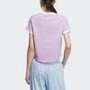 Adidas T Shirts Women's Powder Plum Purple Crew Neck Moderate Straight Fit KC5436