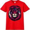 Lion Head T Shirt Colorful Wild Animal Graphic Tee Artistic Portrait Top