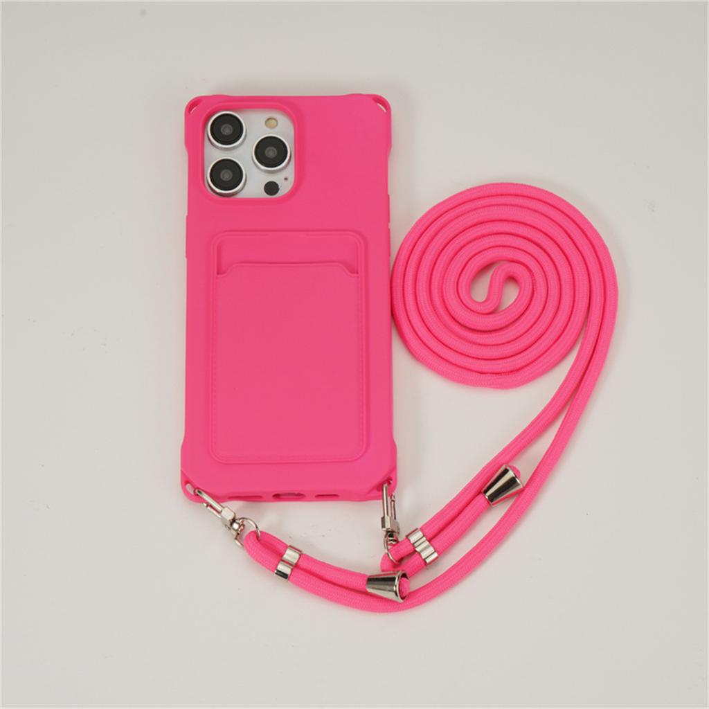 Crossbody Lanyard Wallet Card Holder Phone Case for IPhone 17 Air 16 15 Plus 14 13 12 11 Pro Max XR XS X  Silicone Soft Cover