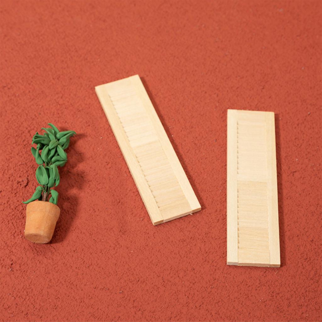 1/12 Dollhouse Miniature Blinds Realistic Wood Shutters For Small Window Easy Installation Scene Display Accessories