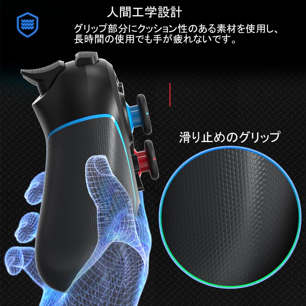 QISI Switch Controller with Hall Rear OLED Model Wireless Bluetooth and Gyro Sensor 2/Switch Effect, Buttons, Compatible, Connection, Vibration,