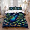 3-teiliges Pfauenfeder-Bettwäsche-Set - Enthält 1 Bettbezug und 2 Kissenbezüge, Ohne Bettdeckenfüllung, Ganzjahres-Heimdekoration yy251111079