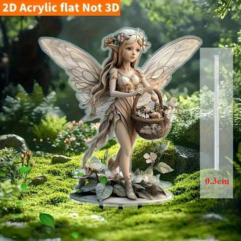 Bohemian crystal fairy, 2D plochý akryl, venkovní dekorace, vhodné pro zahrady, trávníky, dárky, Vánoce, Halloween