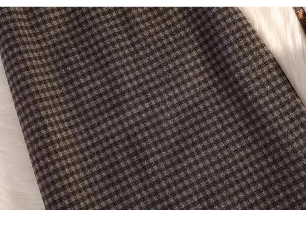 Ultra-Thick Woolen Plaid Midi Skirt - Women's High Waist A-line Bodycon for Autumn/Winter