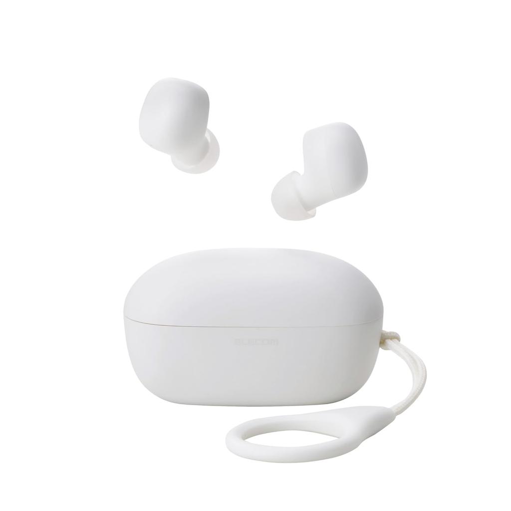 ELECOM LBT-TWS19WH Wireless Earbuds, Bluetooth 5.2, Earplug-Style, Lightweight, SBC Compatible, 4.5 Hours of Continuous Playback, Touch Sensor,