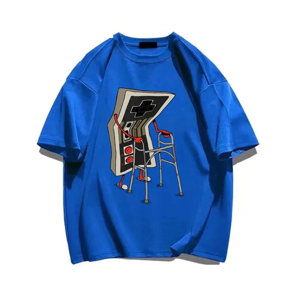 Old School Video Game T Shirt 80s Retro Designer Graphic T-Shirts Streetwear 1Cotton Vintage Tees Oversize Streetwear
