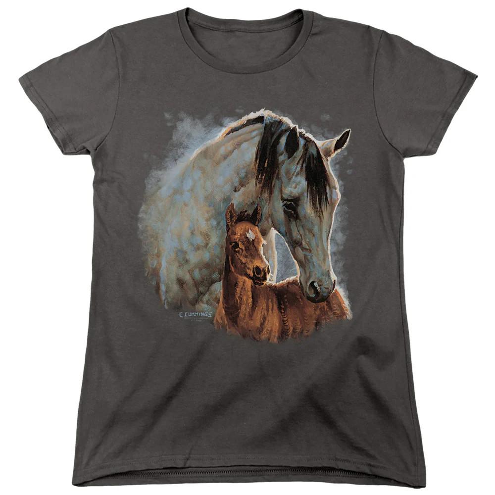 

Wild Wings Painted Horses Womens T Shirt Charcoal 4XL