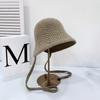 25 early autumn new fashion after women's tether with knitted breathable bucket hat sunscreen sunshade bucket hat tide