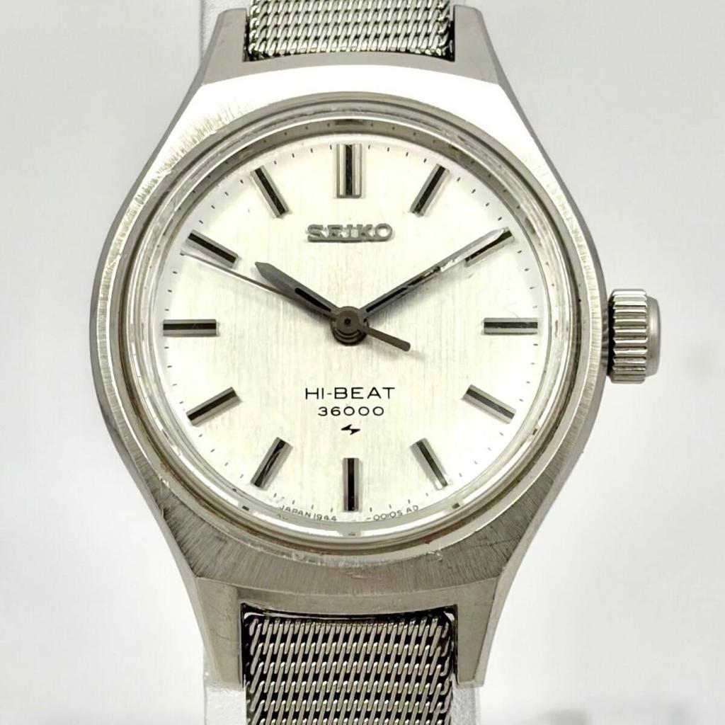 Used [In Operation] SEIKO Hi-BEAT 36000 Mechanical Manual Winding Ladies Watch Silver 1944-0011 070989 Genuine Belt