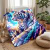 Tiger Dance in Jungle Theme blanket Lightweight Warm Flannel Blanket Decorative Throw Blanket for Home Decoration