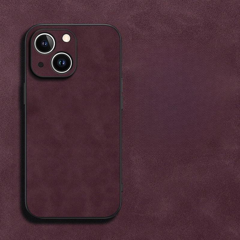 New Sheepskin Texture Leather Phone Case for iPhone, Shockproof Anti-Slip Anti-Fingerprint Protective Cover