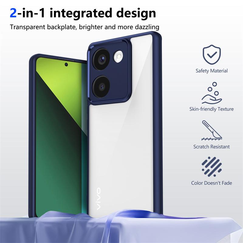 For Xiaomi Poco M6 Pro 4G Case Plating Silicone Bumper Shockproof Clear Back Cover Hard Matte Case for Xiaomi Poco M6 Pro 4G