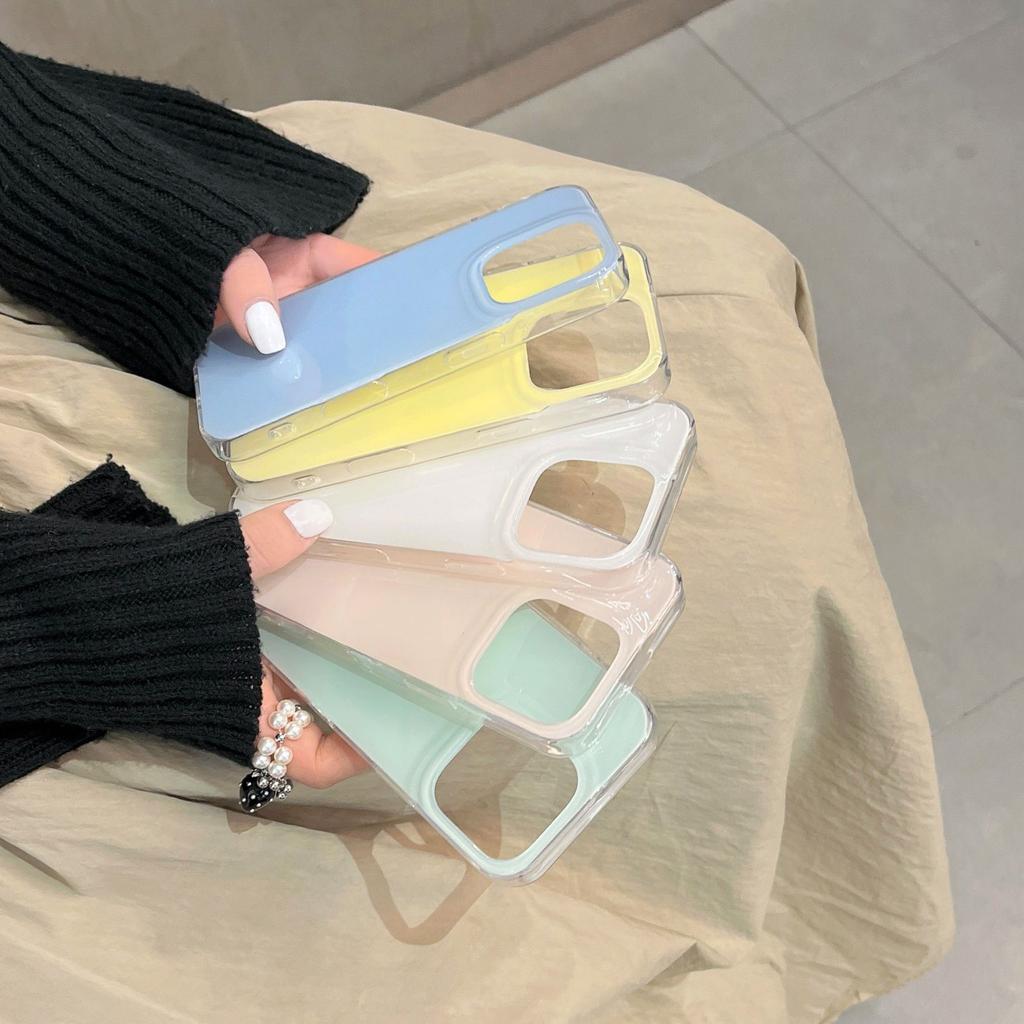 Jelly double-layer suitable for iPhone16 summer candy color mobile phone case Apple 15promax simple solid color protection