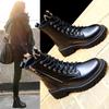 Soft Leather Martin Boots Women's 2025 Autumn and Winter New British Style Thick-soled Thin Boots Popular Velvet Inner Heightening Boots