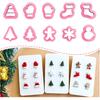 Keoker Christmas Polymer Clay Cutters - 10 Shapes, Christmas Tree Cutters for Polymer Clay Earrings