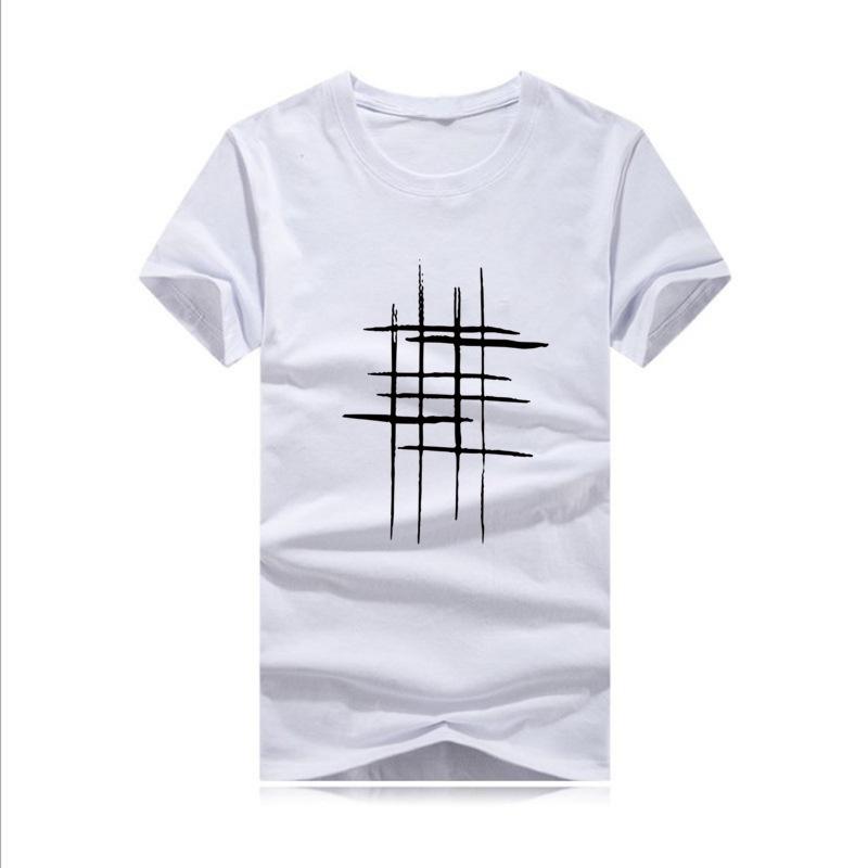 Tops Men Printing Short Sleeve T Shirt Cotton Casual Blouse