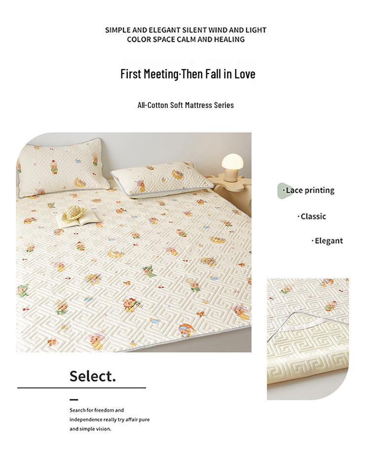 Machine Washable Non-Slip Cotton Tatami Mattress Pad
