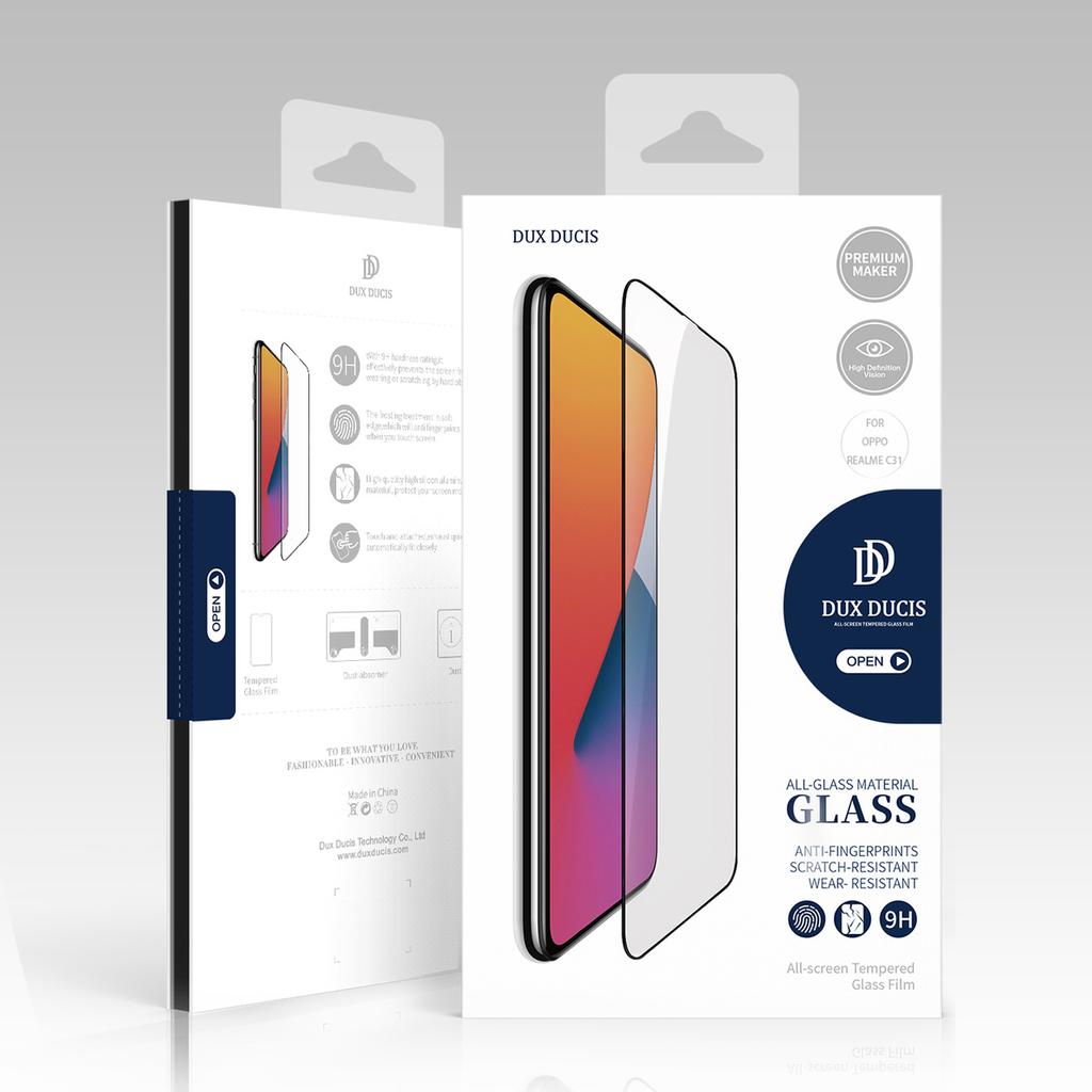 Realme C31 Case-Compatible 9D Tempered Glass Screen Protector with Black Frame - Dux Ducis 9H Full Coverage
