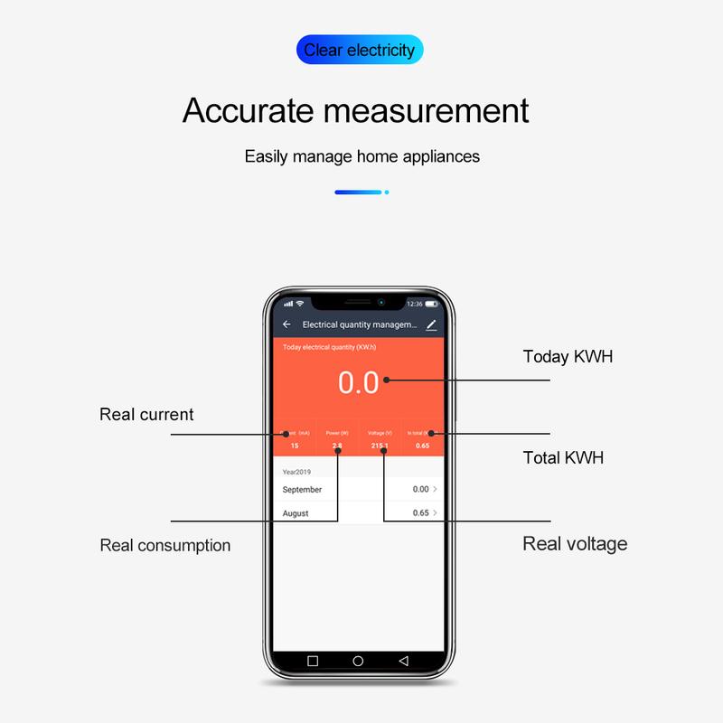 110V 220V AC Smart Tuya WIFI Din Rail Energy Meter Electric Power KWh Watt Meter Remote Control Timer Switch Digital Monitor