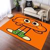 The Amazing World of Gumball Cartoon Print Area Rug Anti-slip Soft Floor Mat Kids Bedroom Living Room Black Background Decor Gift