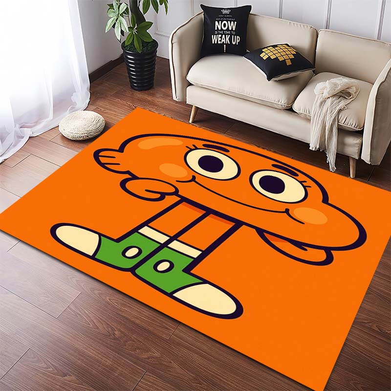 Die erstaunliche Welt von Gumball Zeichentrick Gumball & Darwin Druck Rutschfester Weicher Teppich Kinderzimmer Wohnzimmer Dekoration Bodentürvorleger