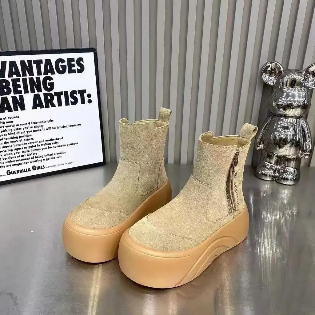 Fashion Platform Women Leopard Ankle Boots Suede Flats Fashion Shoes Woman 2025 Trend Winter Casual Sneakers Cozy Mujer Snow Botas Goth