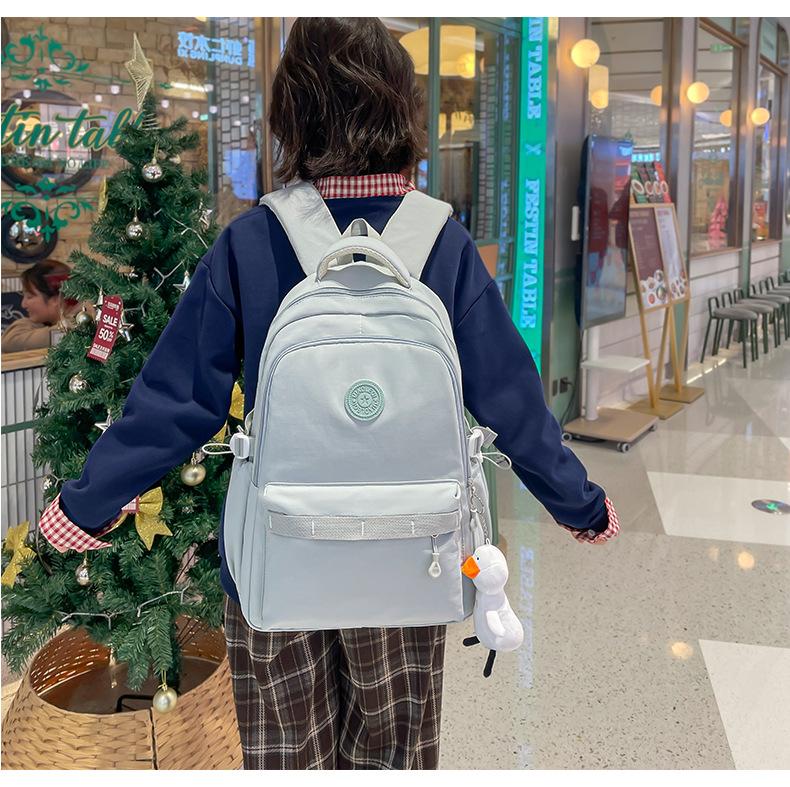 Schoolbag Large capacity class Commuter travel School bag Niche Korean female high school students Versatile simple casual lightweight backpack