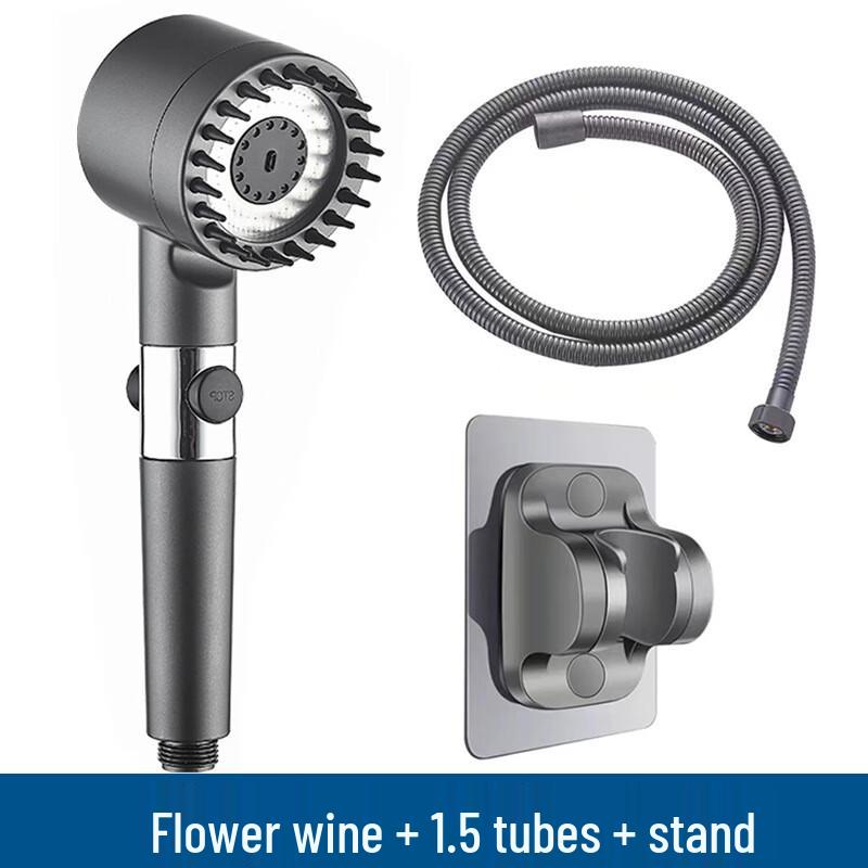 

Pressurized Grey Shower Head Set
