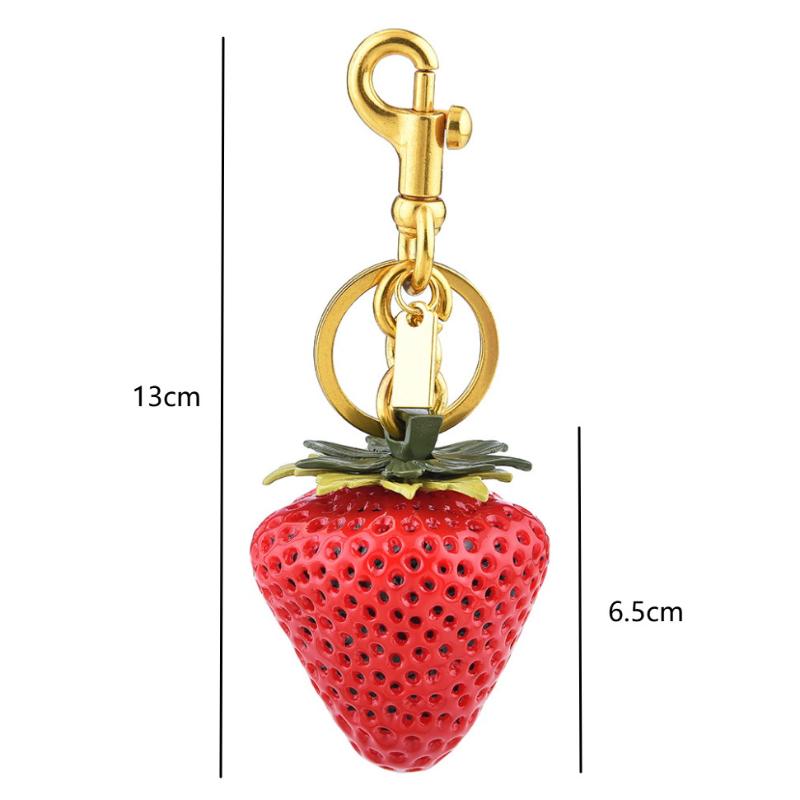 Simulation Strawberry Bag Pendant Cute Car Keychain Bag Accessories Strawberry Fruit Pendant Holiday Gift