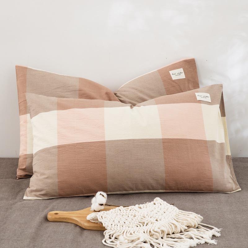 

100% Pure Cotton Washed Pillowcase Set for Dormitory - Pack of Two Pillow Covers, Suitable for Single or Double Pillow Core. 30cm x 50cm