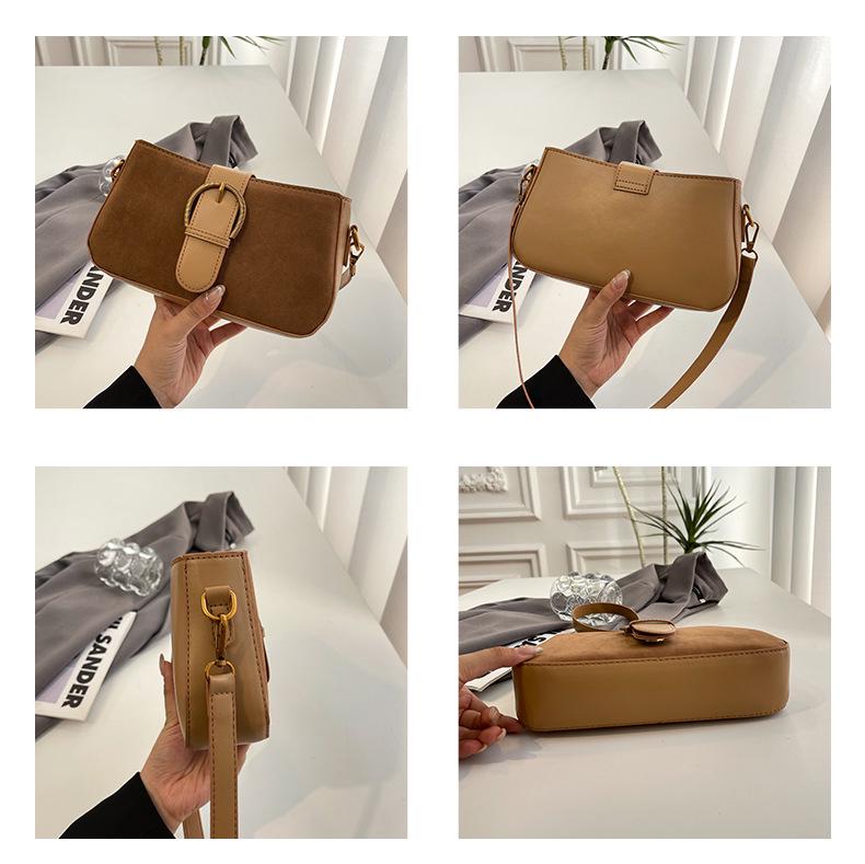 Retro Handbag: Niche Design Frosted Shoulder/Crossbody Bag