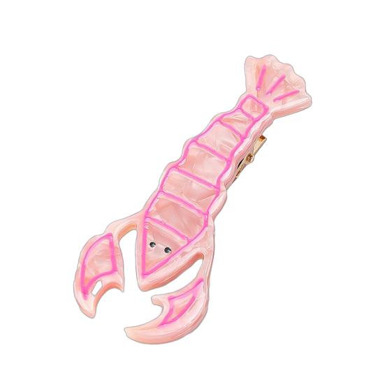 

Pink Lobster Hair Clips Non-Slip Side Hair Clamp Acetate Crayfish Decorative Hairpin Women Girls Hair Accessories розовый