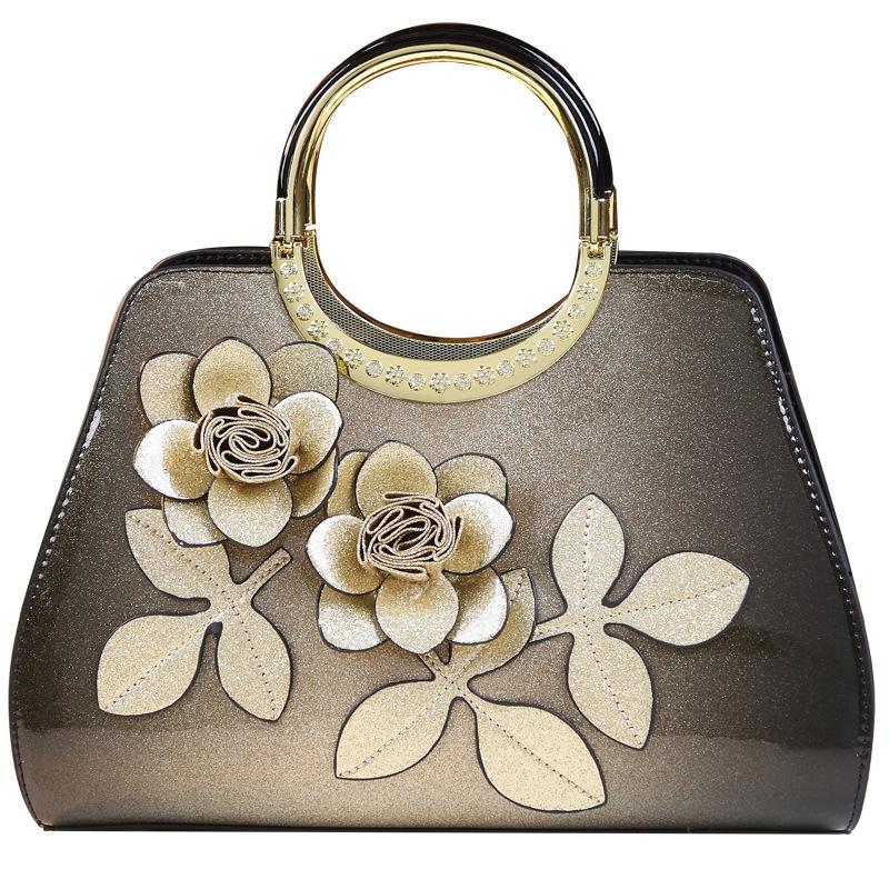 Gradual Change Flower Gold Powder Fashion Versatile Atmospheric Women'S Bags Versatile Portable Women'S Bags Light Luxury 7649
