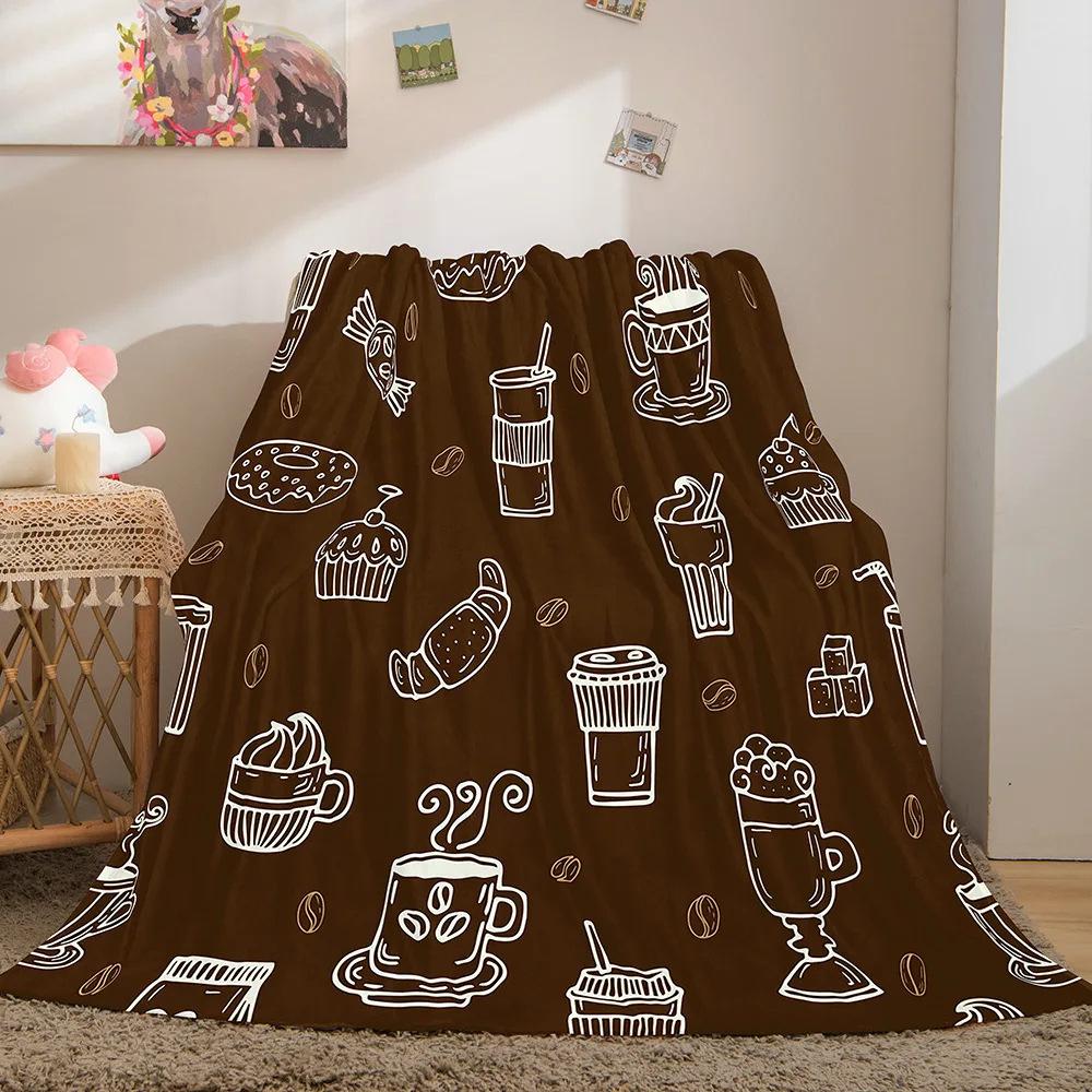 Cartoon-shaped food burger Printed Blanket for Sofa Travel Camping Living Room Office Conditioning Blanket for All Seasons Gifts