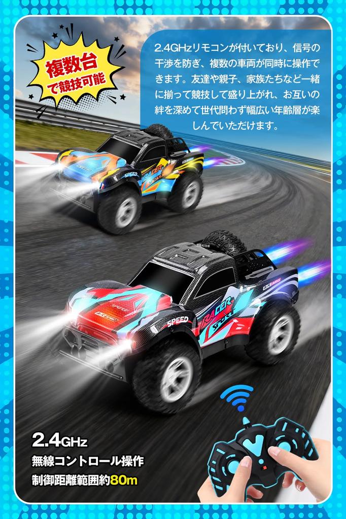 RC Car for Kids for Double Spray Function with 2 Popular Drifting Realistic LED Lights Sound Approximately 60 Minutes of Operation Remote Control Car