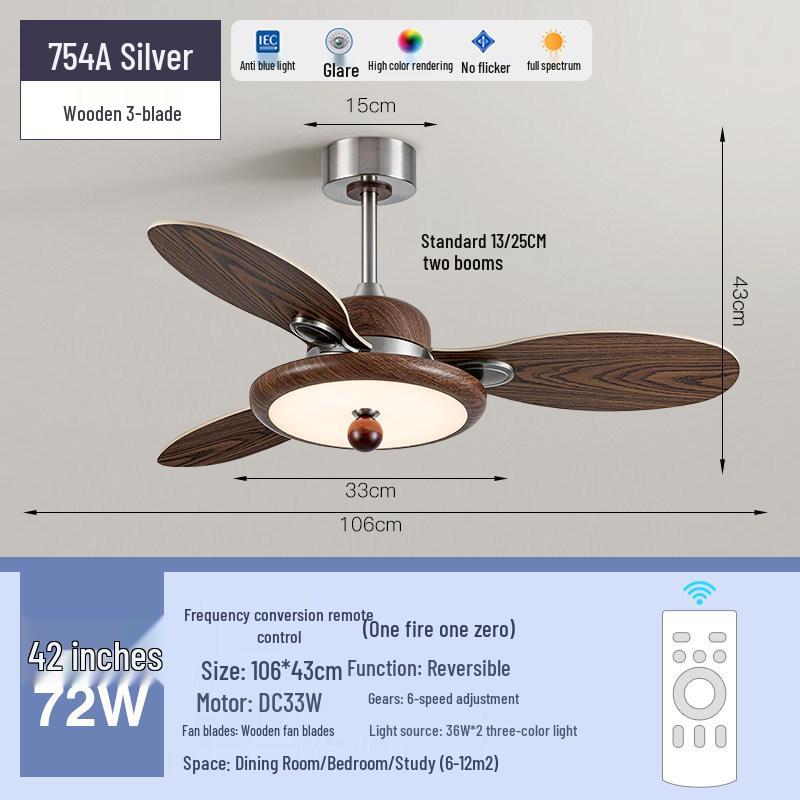 2026 Retro Ceiling Fan Light: Inverter Straight Blade for Living, Bedroom & Dining Rooms