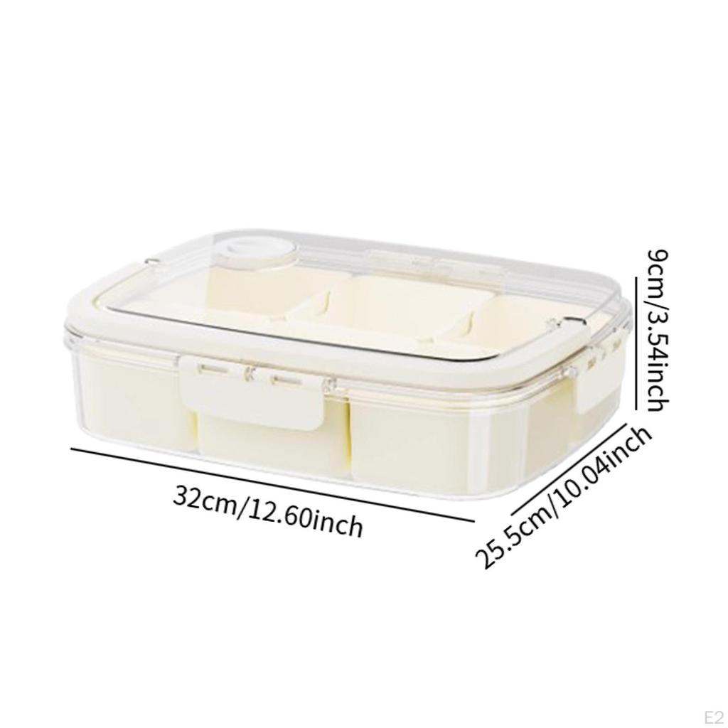 Portable Food Serving Tray with Lid Meal Organizer Reusable Good Sealing for Family Gatherings
