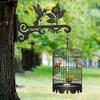 Zewnętrzny Wieszak na Rośliny 2 Sztuki Wieszaki na Kosze z Kwiatami 10 Calowy Metalowy Stojak Montowany na Ścianie z Wzorem Ptaka i Kwiatu na Latarnię Patio