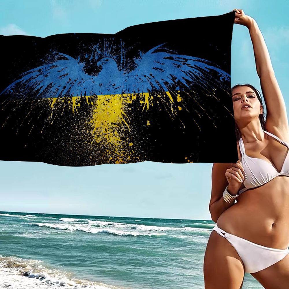 U-UkraineS Flag Beach Towel Colorful Bath Towels For Girl Microfiber Quick Dry Custom Sand Free Beach Yoga Spa Gym Pool