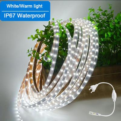 220V Wasserdichte LED-Streifenleuchte Hohe Helligkeit 5M 10M 20M Für Heimdekoration Küche Außen Garten LED-Licht Mit EU-Stecker