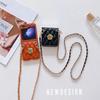 Crossboby Phone Case for Samsung Galaxy Z Flip 6 5 4 3 Flip5 Flip4 Flip3 5G Chain Cord Rope Strap Protective Shockproof Cover