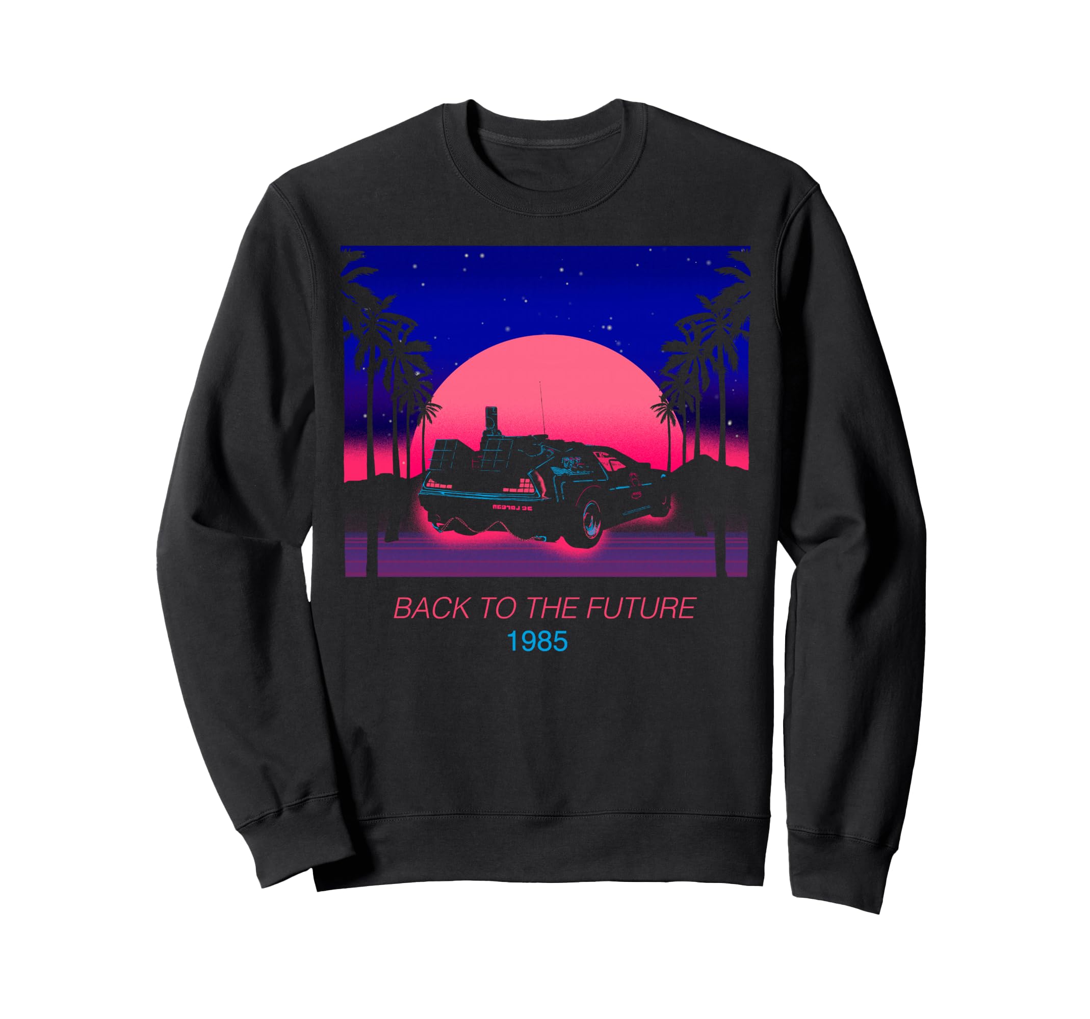 

Back to the Future 1985 Neon DeLorean Sunset Sweatshirt