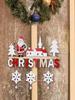 Christmas Decorations with Bells and Snowflakes Creative Pendants Home Dining Room Christmas Wooden Crafts Door Hanging