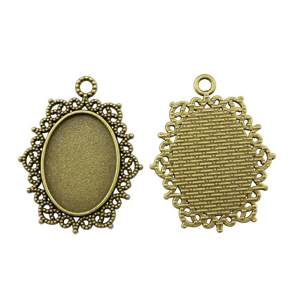 Accessories Parts Fit 18x25mm Oval Glass Cabochon Base Tray Bezel Wedding Jewelry Findings QA039
