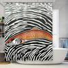 Zebra Print Shower Curtain Featuring a Striking Fish Design for Modern Bathrooms Waterproof, Durable Fabric Curtain Perfect for